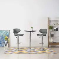 Prolenta Maison Exclusive - Lot de 2 tabourets de bar en similicuir gris