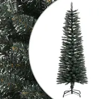 Prolenta Arbre de Noël artificiel élancé, vert, avec pied, en PVC, 120 cm