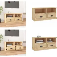 vidaXL Armoire TV Chêne Sonoma 93x35,5x45 cm Bois composite - Armoire TV - Meubles TV - Support TV