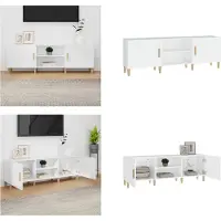 vidaXL Armoire TV Blanc 150x30x50 cm Bois composite - Armoire TV - Meubles TV - Support TV
