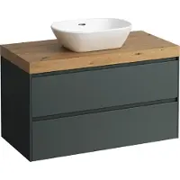 Laufen LANI Plan de toilette chêne sauvage incl. meuble sous-lavabo, 1 découpe au centre, 985x495x580mm, H4065611122661