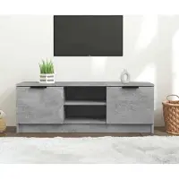 vidaXL Armoire TV design gris béton 102x35x36,5 cm Bois composite - Armoires TV 2025 Neu6105542 1parcel