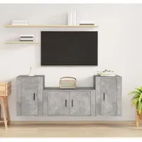 Prolenta Maison Exclusive - Ensemble de meubles TV 3 pcs Gris béton Bois d'ingénierie