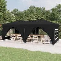 Prolenta Maison Exclusive - Tente de réception pliable avec parois latérales, noire, 3x6 mètres