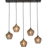 Light & Living Lampe suspendue Alvaro Bronze 5 légers