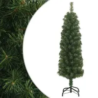 Syfax Sapin de Noël artificiel mince avec support vert 120 cm PVC