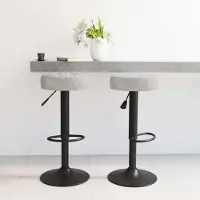 Prolenta Maison Exclusive - Lot de 2 tabourets de bar en velours gris