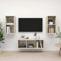 Prolenta Maison Exclusive - Ensemble de meubles TV 3 pcs Chêne sonoma Bois d'ingénierie