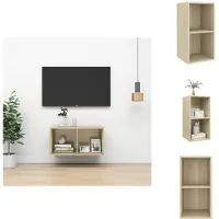 vidaXL Armoire TV murale Chêne Sonoma 37x37x72 cm Bois composite - Meuble TV
