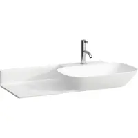 Laufen INO lavabo, 1 trou pour robinet, sans trop-plein, tablette céramique à gauche, 900x450mm, H8133017571111