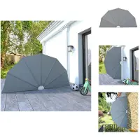 vidaXL Éventail latéral de terrasse pliable Gris 160 cm - Parasols et ombrelles