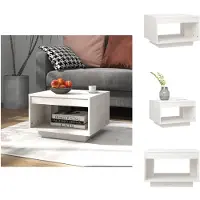 vidaXL Table basse blanche 50x50x33,5 cm Bois massif Pin - Tables basses