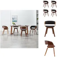 vidaXL Chaises de salle à manger 4 pcs. Gris Bois courbé et Tissu - Chaises de salle à manger