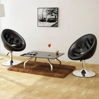 Prolenta Maison Exclusive - Lot de 2 fauteuils de cocktail en similicuir noir