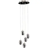 ITALUX Lustre LED Huelto chromé 24 W, blanc chaud, 1 450 lm, acrylique, dimensions : 150 x 30 x 30 cm, IP20,