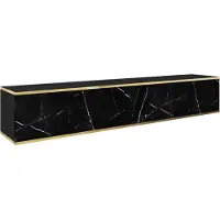 Selsey Mucalma - Élément TV suspendu, Imitation marbre noir / or, 175 cm