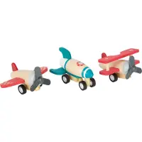 Small Foot 11884 SET AVIONS A REMONTER AVEC TROIS GRANDS AVIONS, EN BO