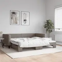 Prolenta Maison Exclusive - Canapé-lit convertible taupe 100 x 200 cm en tissu