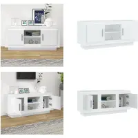 vidaXL Armoire TV Blanc 102x35x45 cm Bois composite - Armoire TV - Armoire TV - Lowboard - Armoire