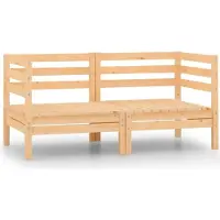 Syfax Canapé à 2 places de jardin Bois de pin solide