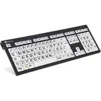 Logickeyboard XL Print - pleine grandeur (100%) - filaire - USB - QWERTZ - Schwarz - Weiß