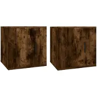 Syfax Meubles TV muraux 2 pcs Chêne fumé 40x34,5x40 cm