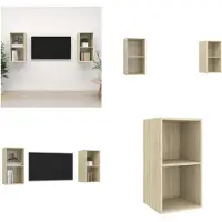 vidaXL Armoires TV murales 2 pcs. chêne Sonoma bois composite - Armoire TV - Armoire TV suspendue - Armoires TV suspendues