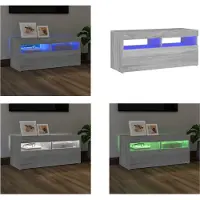 vidaXL Armoire TV avec lampes LED Gris Sonoma 90x35x40 cm - Armoire TV - Meubles TV - Supports TV