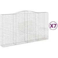 vidaXL Gabions avec arc surélevé 7 pcs. 400x50x220/240cm Fer galvanisé