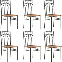 The Living Store Chaises de salle à manger 6 pcs. MDF brun