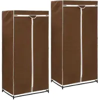 Syfax 2 pcs Garde-robes Marron 75x50x160 cm