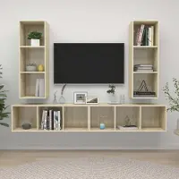 Prolenta Maison Exclusive - Meubles TV muraux 4 pcs Chêne sonoma Bois d'ingénierie