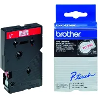 Brother TC-292 'extrême' cassette à ruban 9 mm (d'origine) - rouge sur blanc
