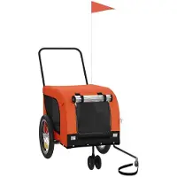 Syfax Remorque de vélo pour animaux de compagnie orange et noir
