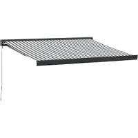vidaXL Marquise rétractable Anthracite & Blanc 3,5x2,5 m Tissu & Aluminium
