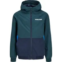 Jack & Jones Junior Veste mi-saison 'JJERush' azur / bleu foncé / pétrole / blanc cassé