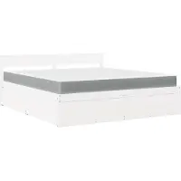 Syfax Lit avec tiroirs et matelas blanc 180x200 cm bois massif de pin
