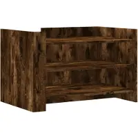 Syfax Table basse chêne fumé 80x50x50 cm bois d'ingénierie