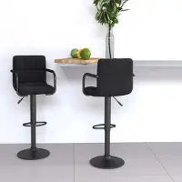 Prolenta Maison Exclusive - Lot de 2 tabourets de bar en velours noir