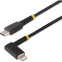 StarTech.com .COM Câble USB-C vers Lightning robuste de 1m USB 2.0 vers Lightning connecteur coudé Câble de charge iPhone Apple Mfi (RUSB2CLTMM1MR)
