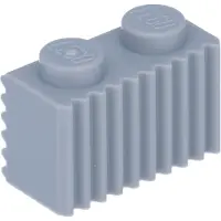 LEGO 100x brique 1x2 avec rainures, gris clair