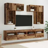 Prolenta Maison Exclusive - Appareils TV muraux, ensemble de 6 pièces, finition bois imitation chêne noir