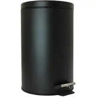 VLM Poubelle à Pédale - 14 L - Métal Noir