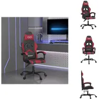 vidaXL Chaise de jeu pivotante noir et bordeaux similicuir - Fauteuil de jeu