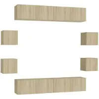 Syfax Ensemble de meubles TV 8 pcs Chêne sonoma Bois d'ingénierie