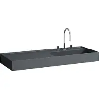 Laufen Kartell lavabo, encastré, tablette à gauche, 3 trous pour robinetterie, sans trop-plein, 1200x460mm, H8133337581581