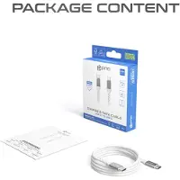 Prio Câble de charge et de données USB C vers USB C 2,0 m blanc
