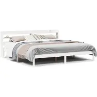 vidaXL Lit en bois massif sans matelas Blanc 180x200 cm pin