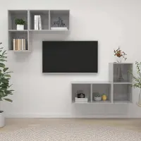 Prolenta Maison Exclusive - Meubles TV muraux 4 pcs Gris béton Bois d'ingénierie