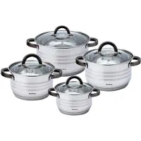 Klausberg Ensemble de Casseroles KB-7701 8 Pièces Acier Inoxydable
